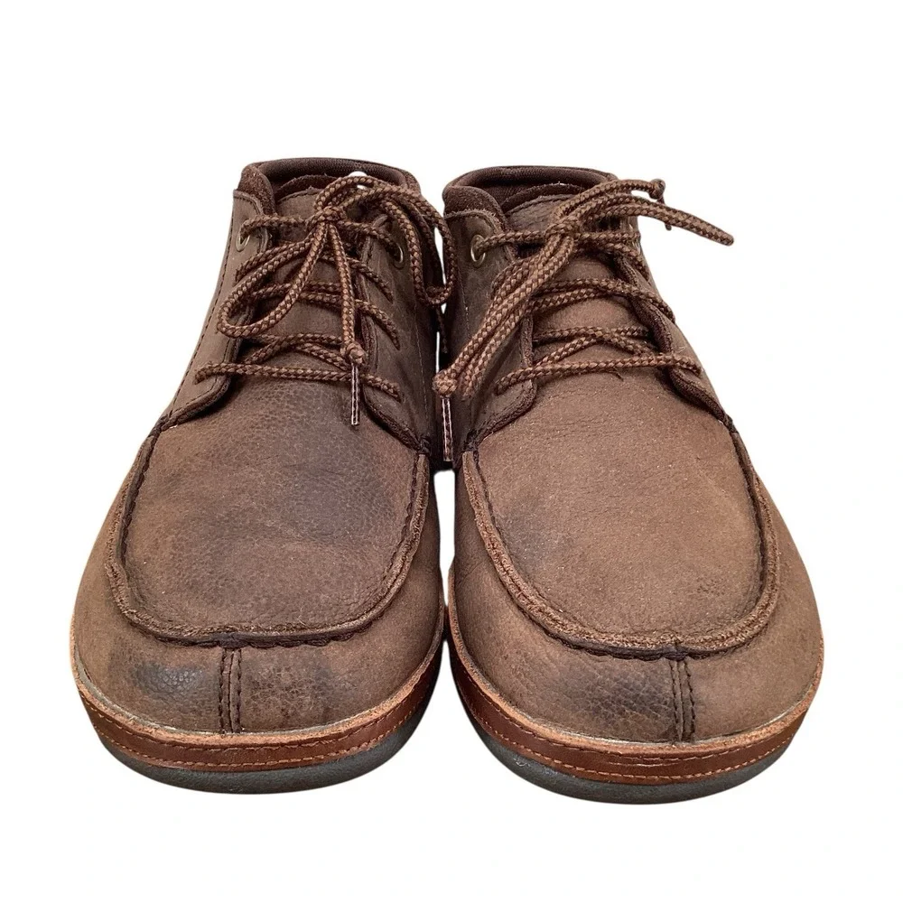 OluKai Hamakua Leather Chukka Saddle Shoes Boots Mens Size 9 Brown